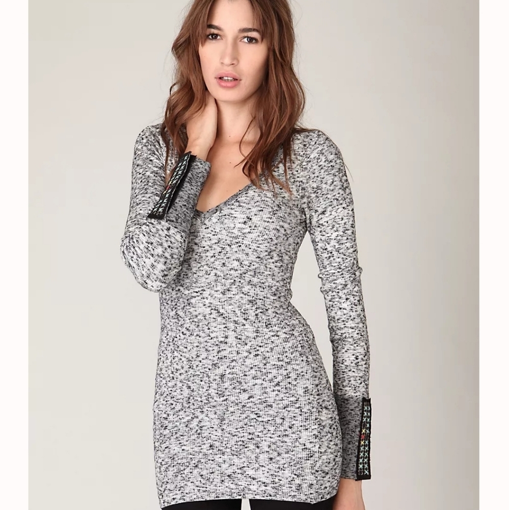 We The Free/FP Super Rare Freckles V Neck Thermal Wool Blend Top XS